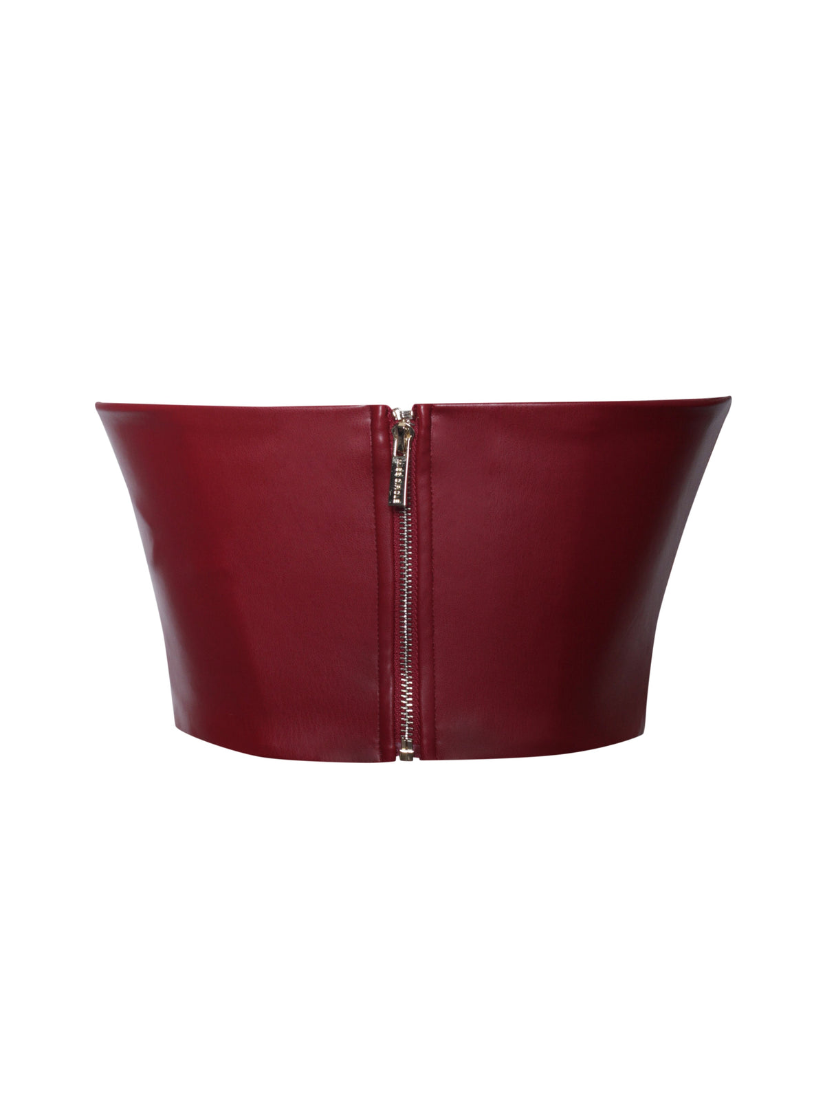 Anja Burgundy Vegan Leather Boned Corset Top (Archive Sale)