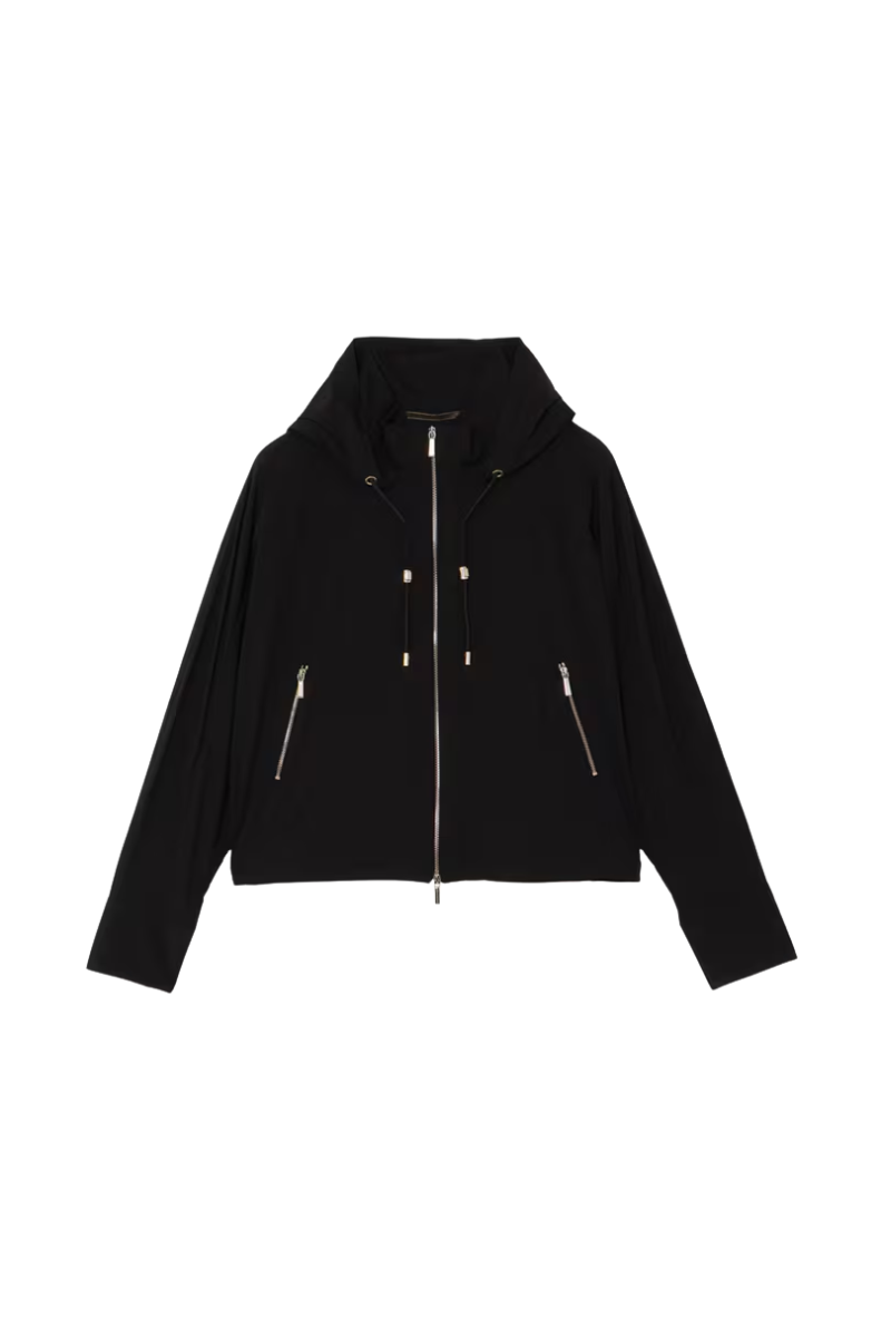 MooRER ELETHIA-KN Hooded Zip Jacket Nero