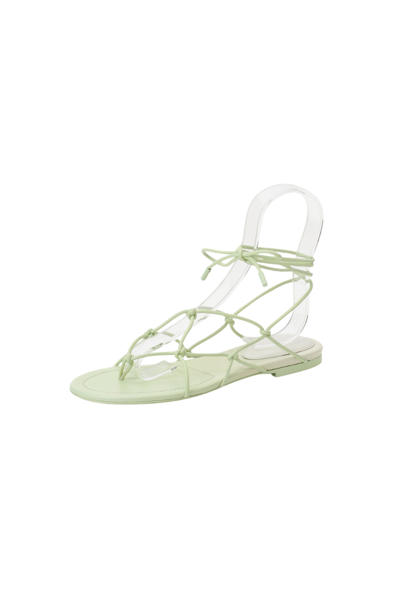 Lanvin Flat Sandal with Straps in Mint
