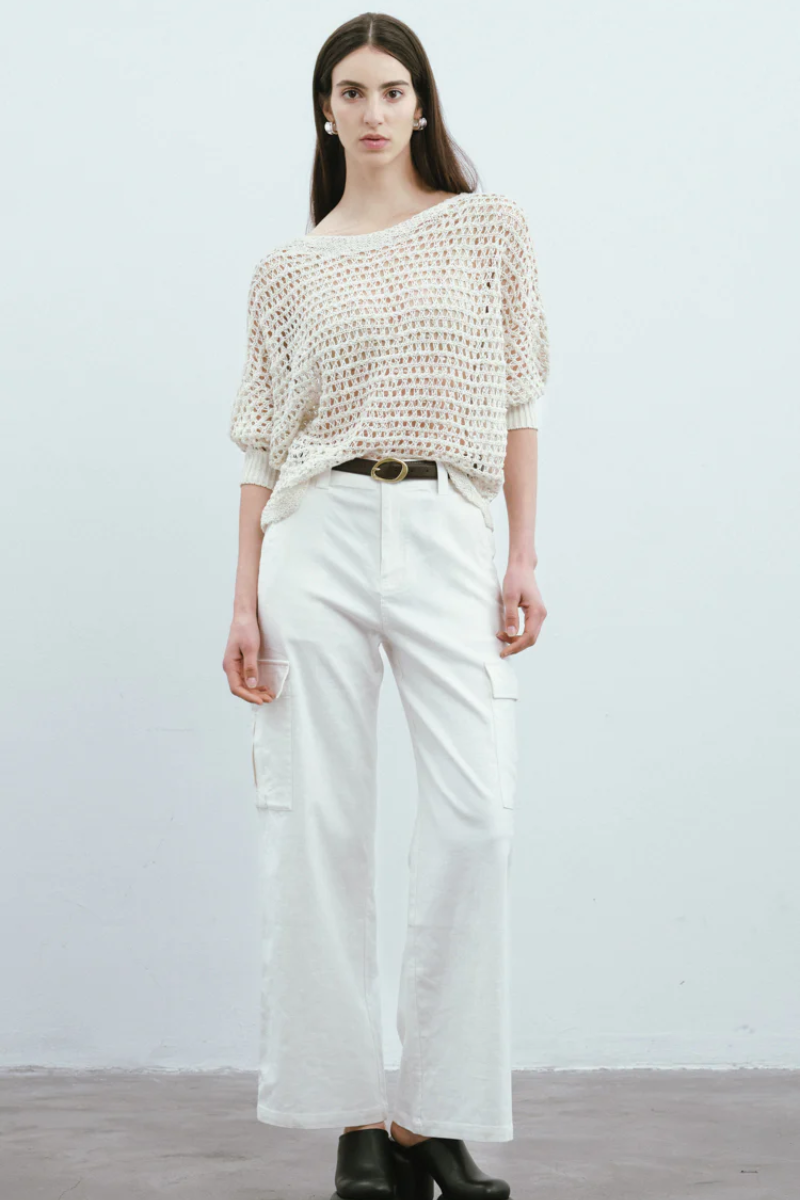Max Simple Casual Cargo Pants White