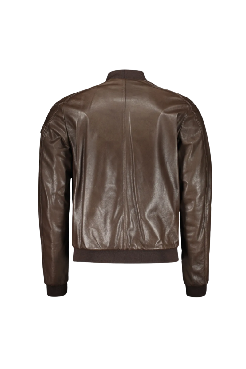 MooRER CORELLIPEL Leather Bomber Jacket Fango