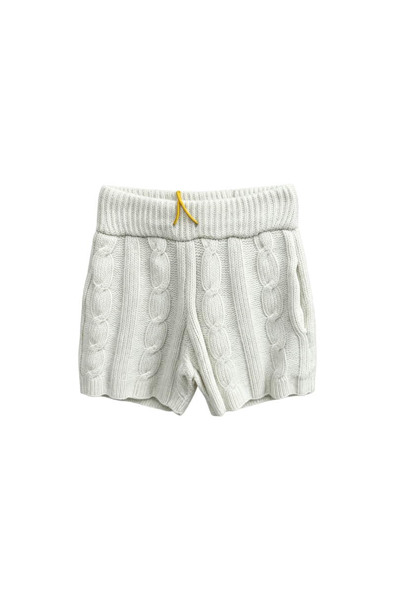 Rhude Women's Cable Knit Shorts Tan