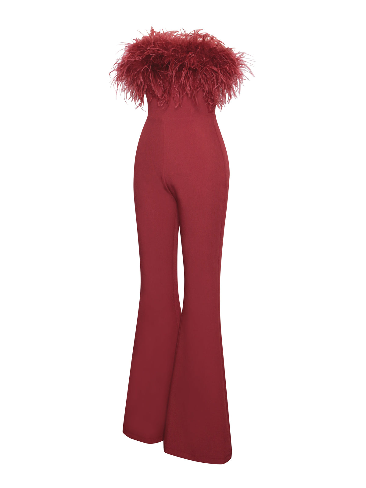 Kylan Burgundy Feather Jumpsuit (Archive Sale)