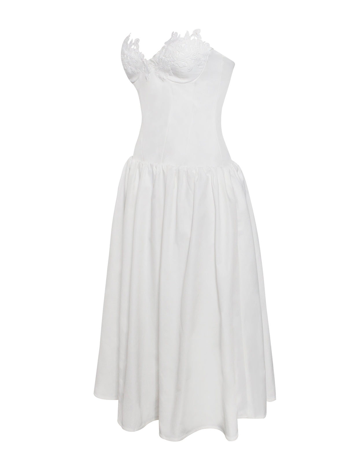 Rowan White Lace Drop Waist Corset Sundress (Archive Sale)