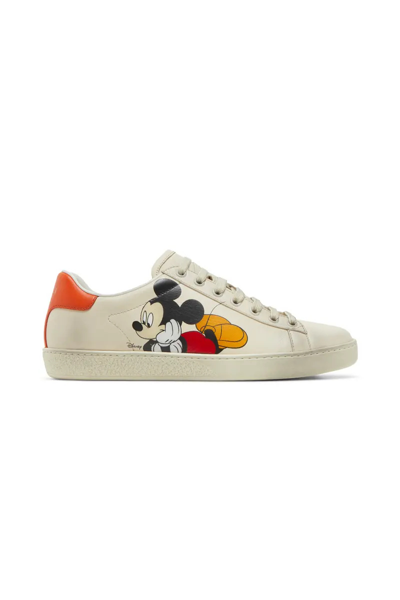 Disney x Gucci Ace Low Sneakers (Mickey Mouse, Ivory)