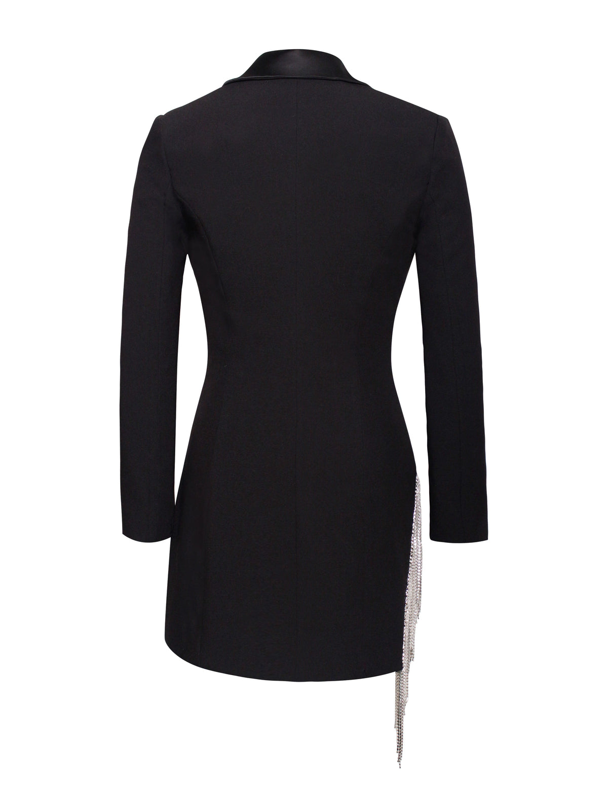 Freya Black Crystal Fringe Blazer Dress (Archive Sale)