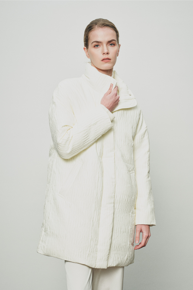Max Simple Textured Down Jacket White MSJY257035W