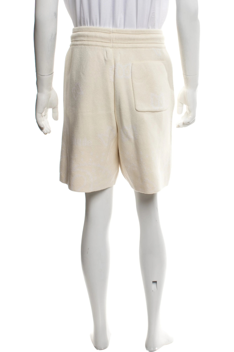 Rhude Bandana Cashmere Knit Shorts in White