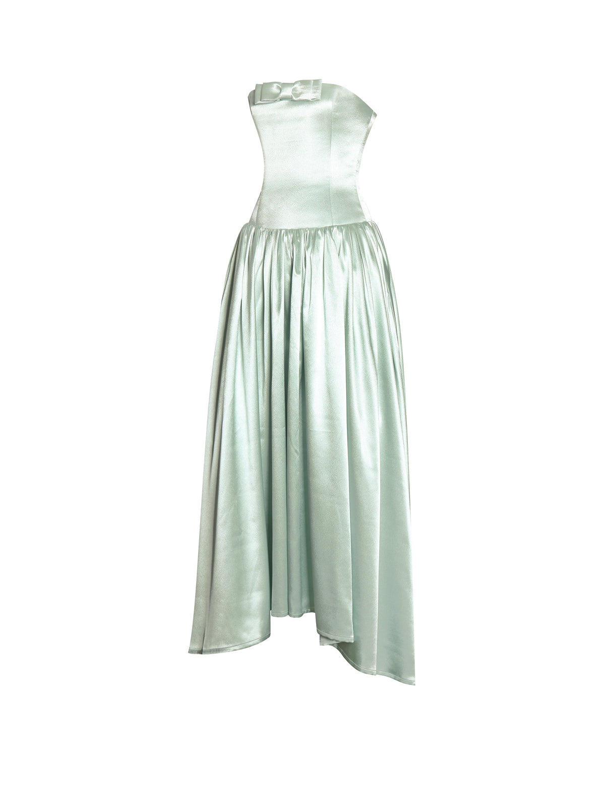Lael Mint Green Back Button Trailing Gown (Archive Sale)