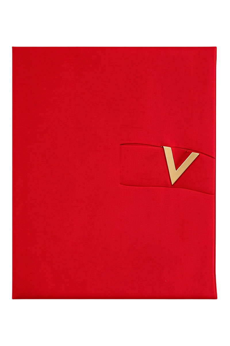Valentino V Neck Long Sleeve Shirt Rosso 5B3AB6K01MM_157