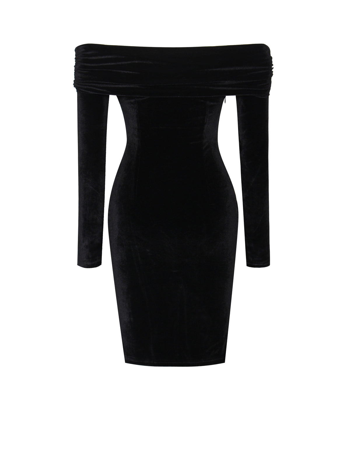 Ashton Off Shoulder Velvet Long Sleeve Bodycon Dress (Archive Sale)