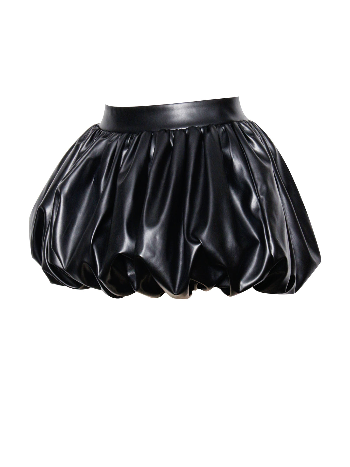 Yuna Vegan Leather Bubble Hem Skirt (Archive Sale)