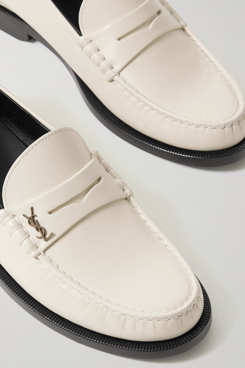 Saint Laurent Logo Loafer_White