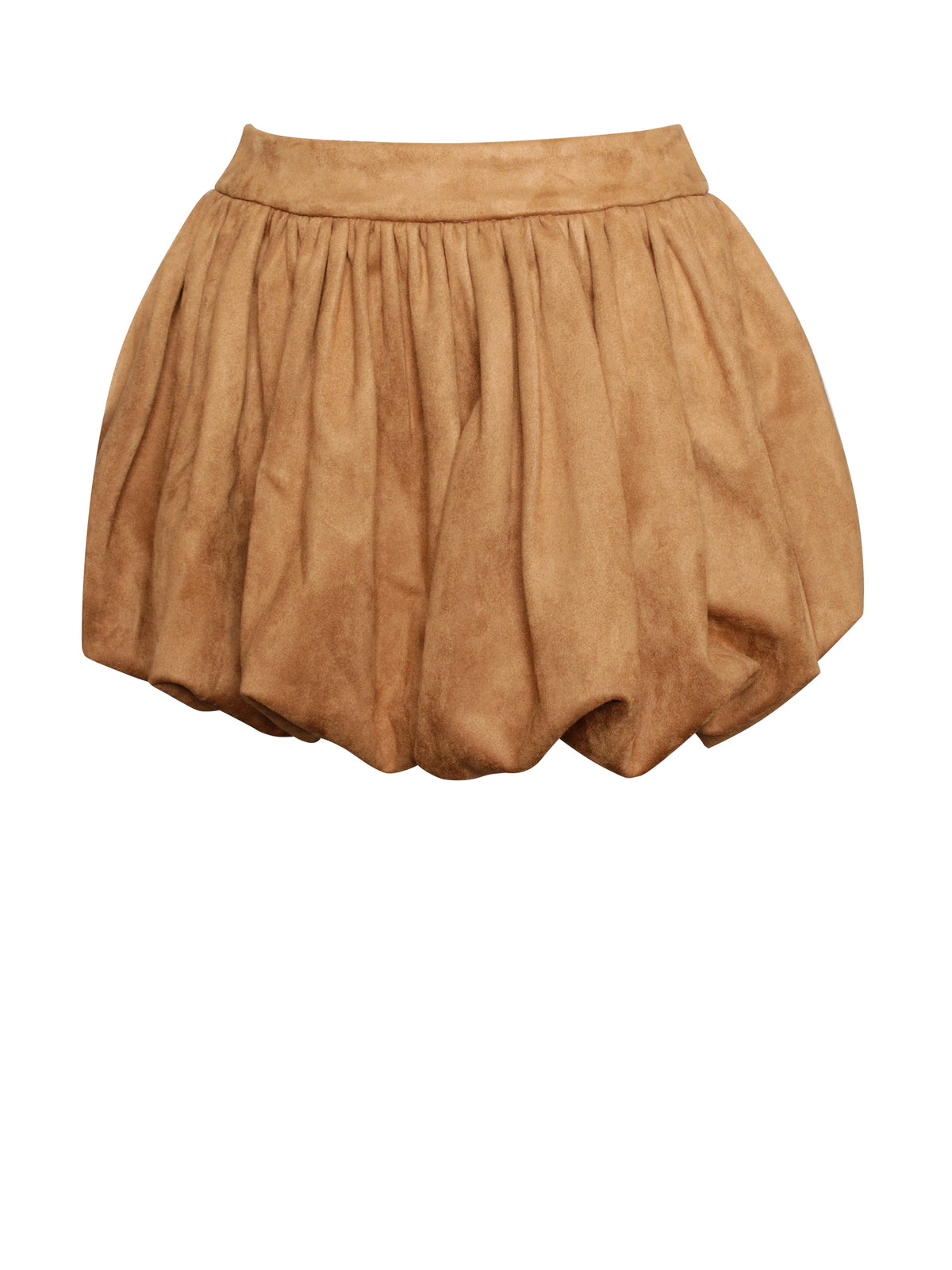 Yuna Brown Suede Bubble Hem Skirt (Archive Sale)