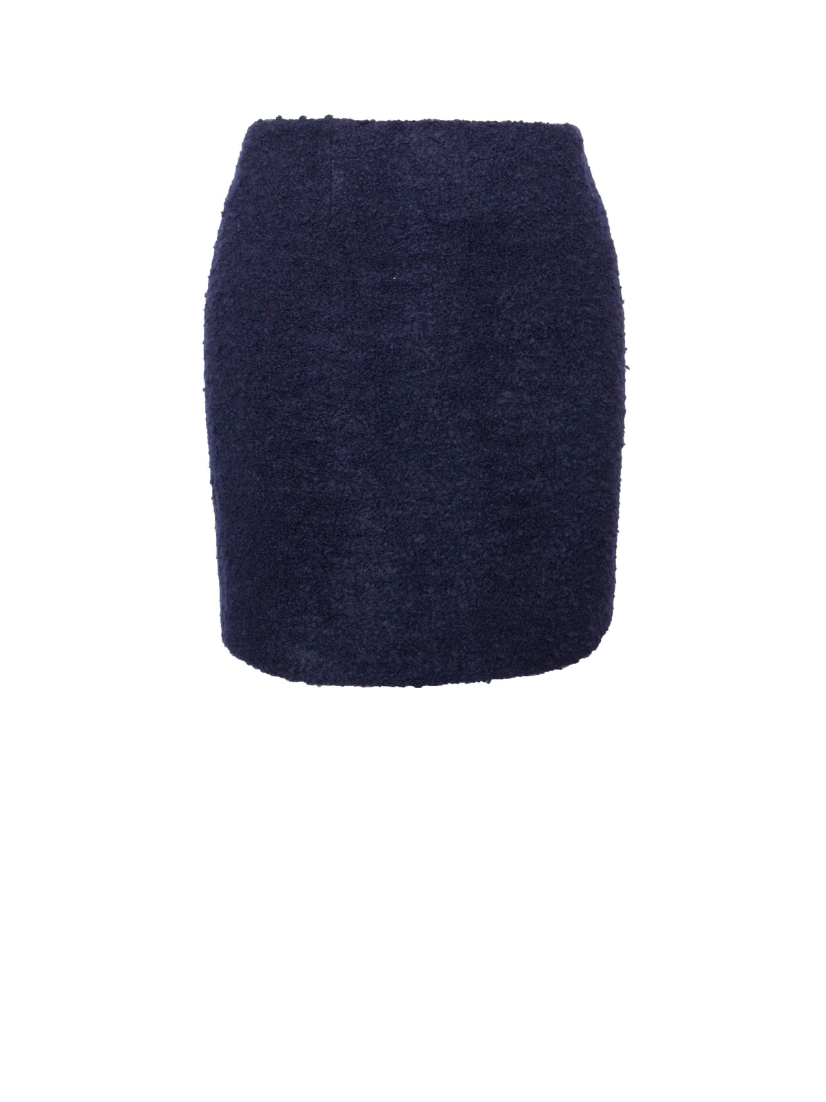 Wylda Navy Blue Boucle Wool Bodycon Mini Skirt (Archive Sale)