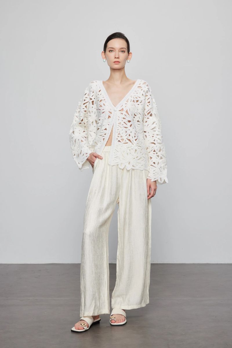 Max Simple Pleated Pants White