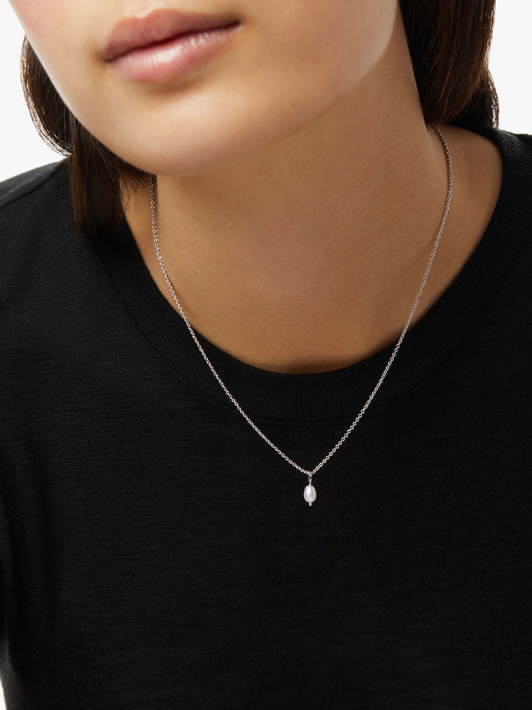 Silver Pearl Necklace - Mini Naomi Silver