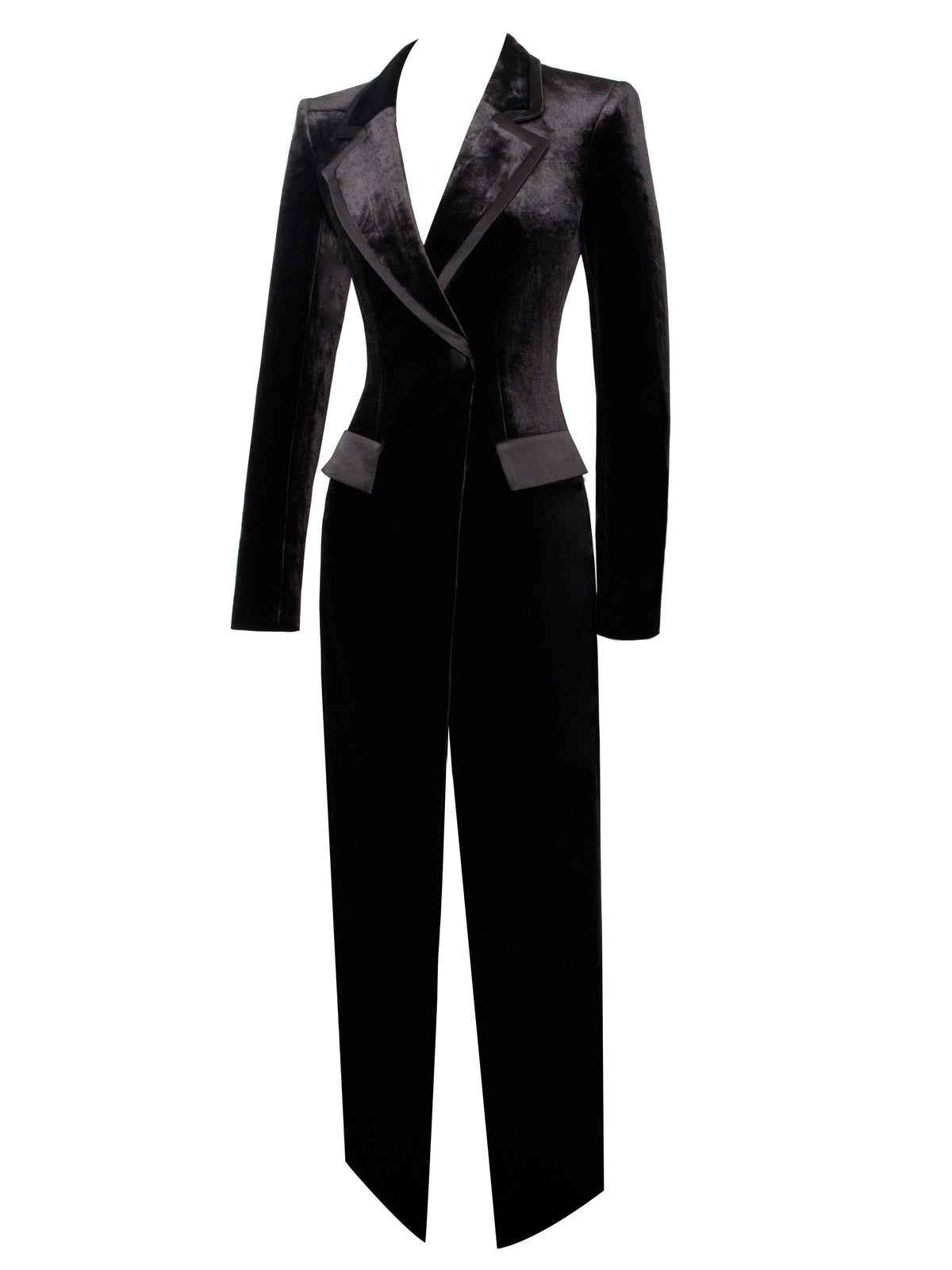 Willow Velvet High Slit Blazer Gown (Archive Sale)