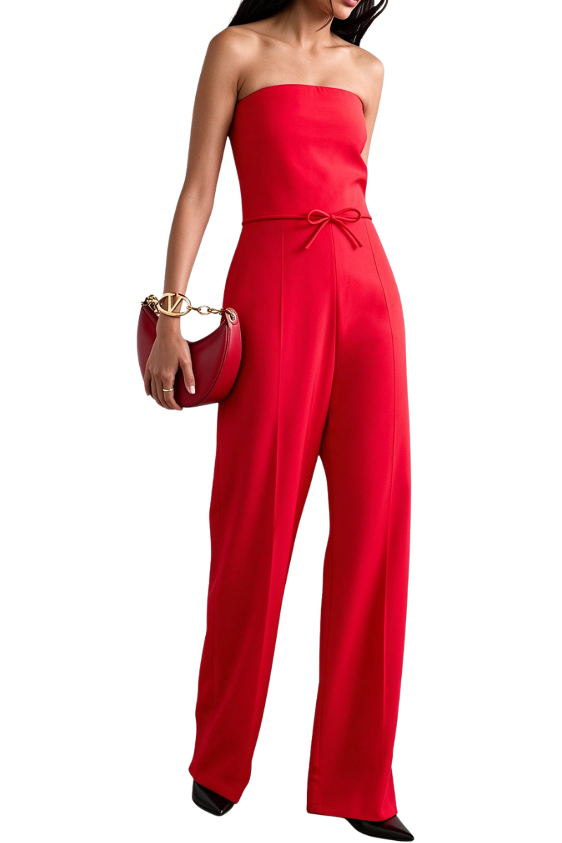 Valentino Strapless Jumpsuit Rosso 5B3VE3J574B_157