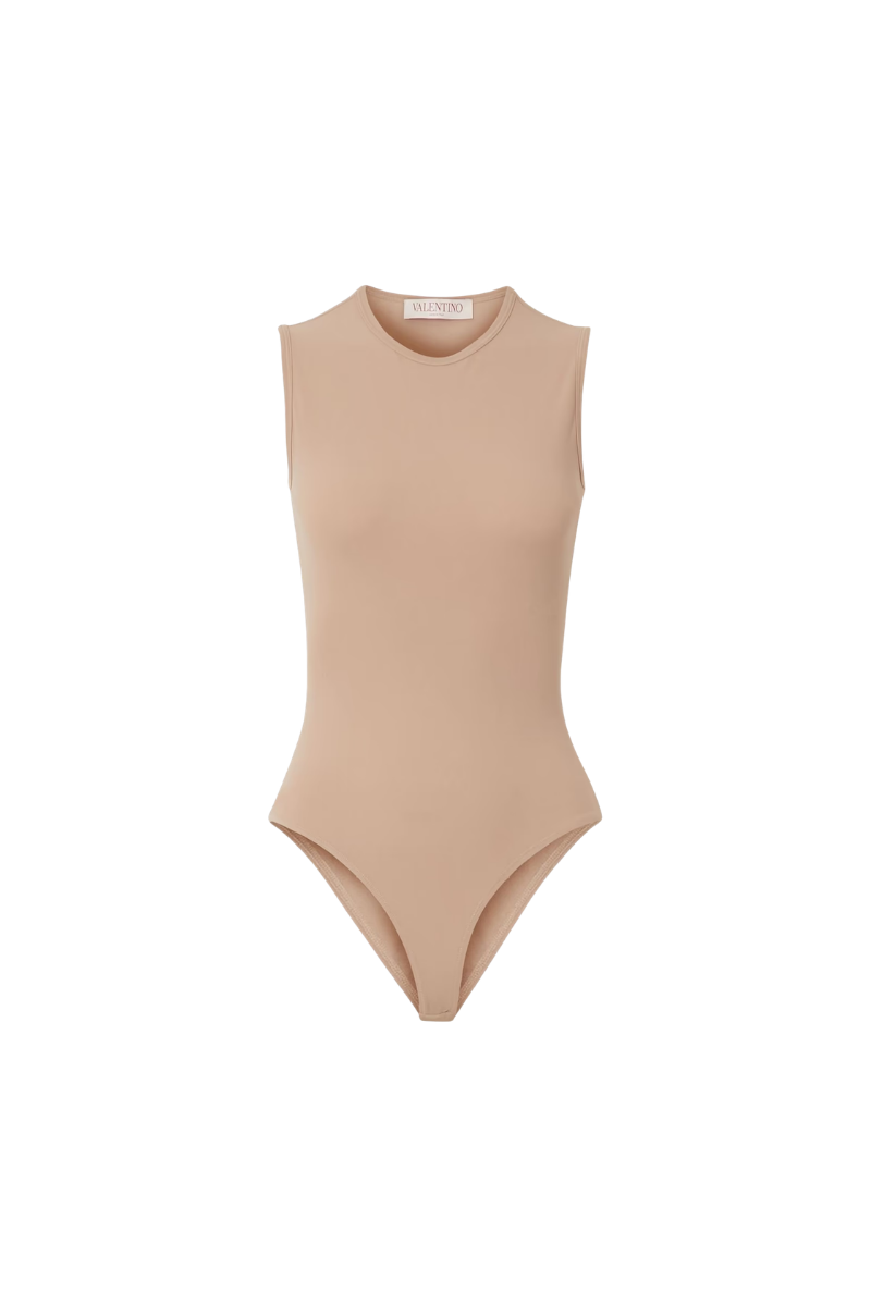 Valentino Garavani Stretch-Jersey Bodysuit Light Camel 2B0MR00S7WM_LC0