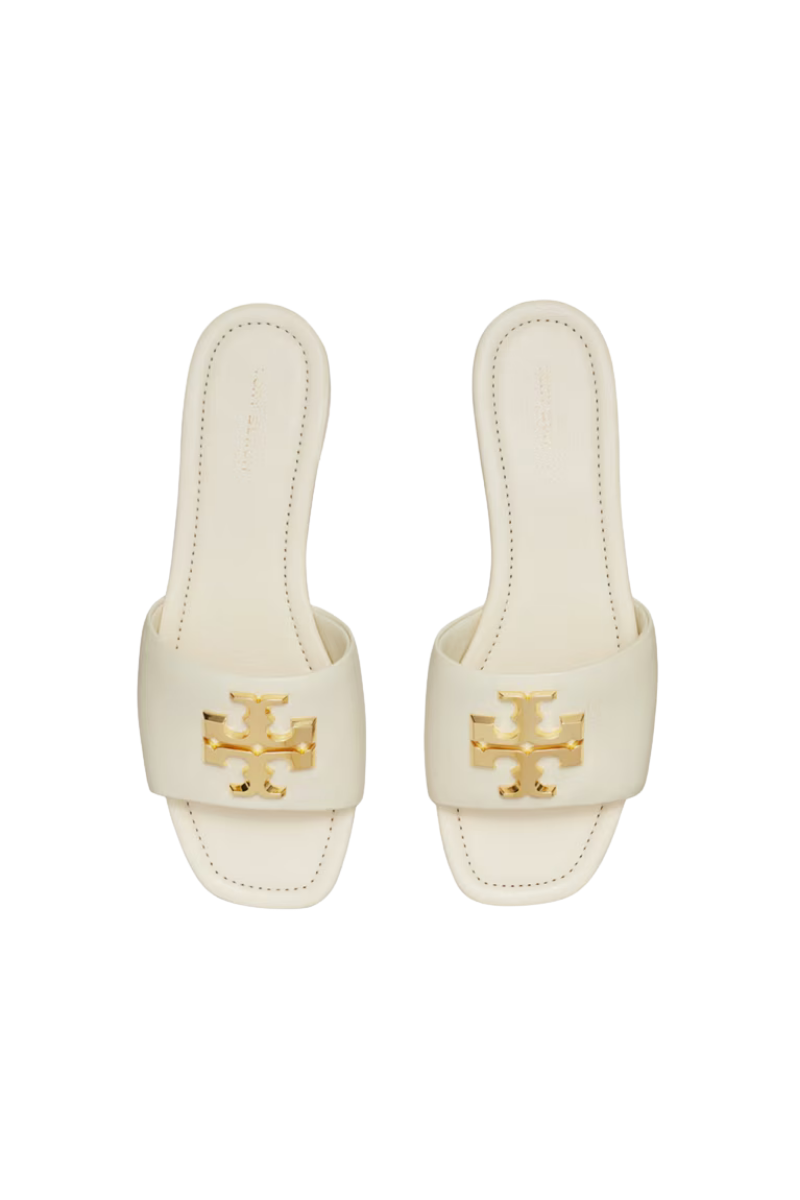 Tory Burch Eleanor Slide Goat Leather Light Cream / Gold 157966-250