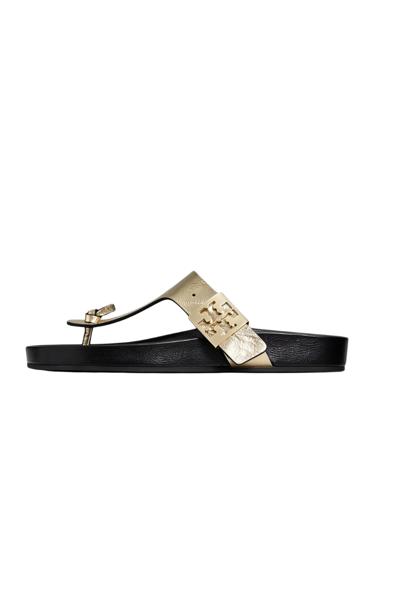 Tory Burch Mellow Thong Sandal Spark Gold/Perfect Black 165582723