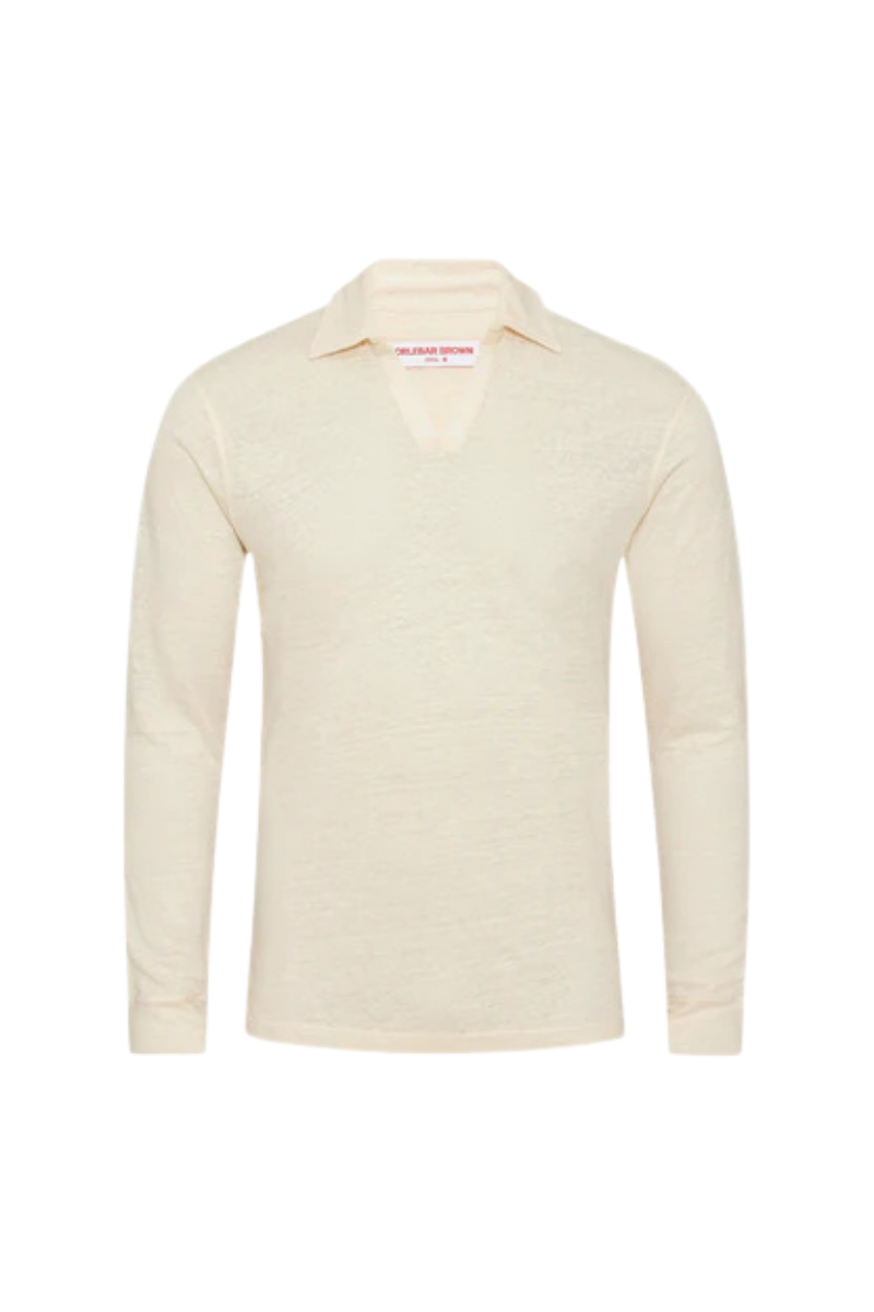 Orlebar Brown FELIX PLACKET-276059-WHITE SAND