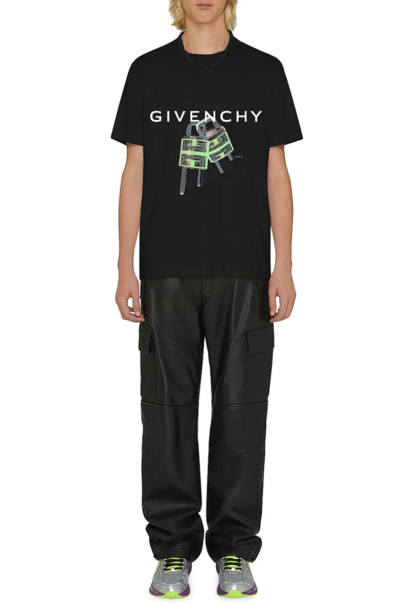 Givenchy 4G Padlock Cotton Jersey T-Shirt In Black