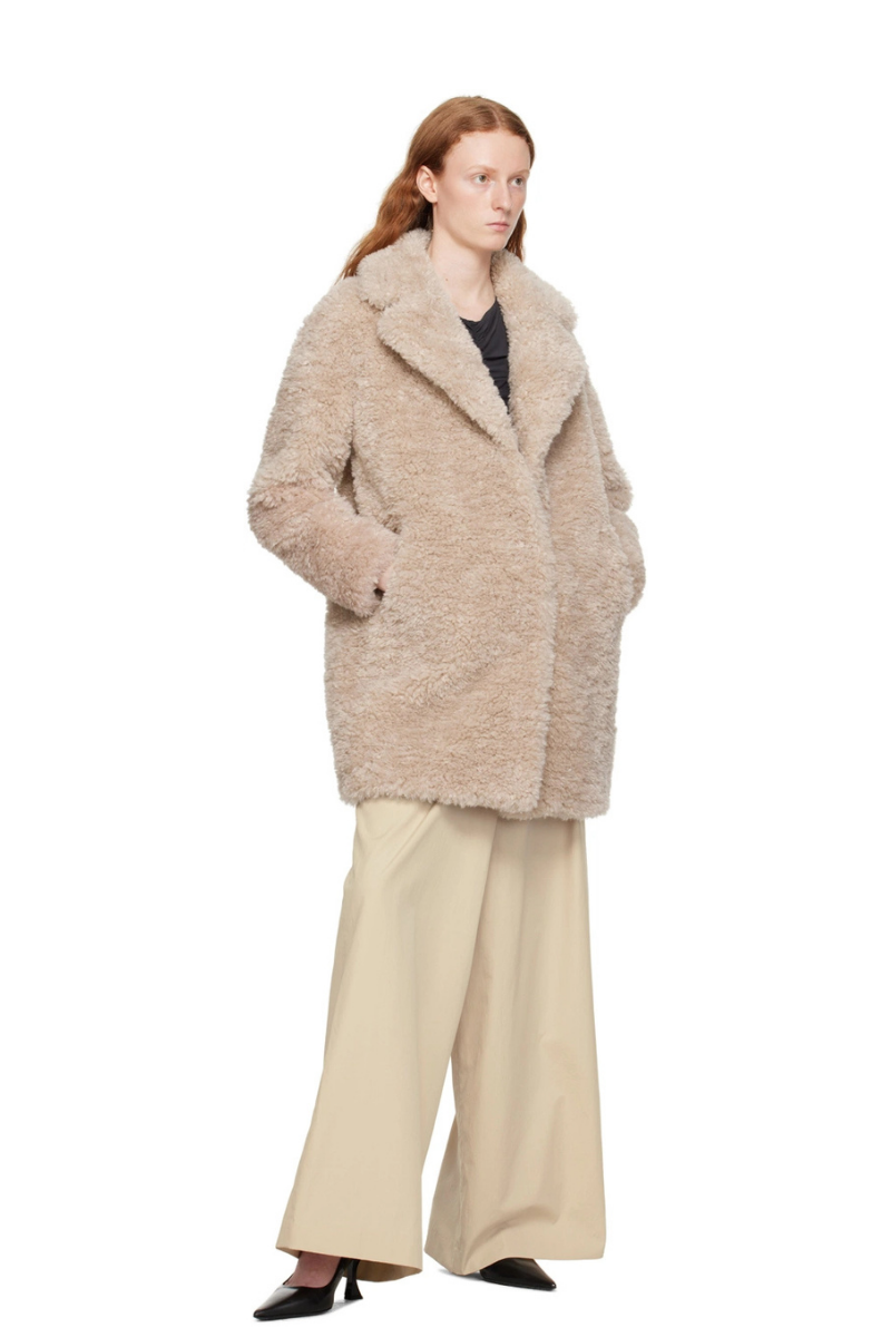 Herno Women's  Beige Curly Coat