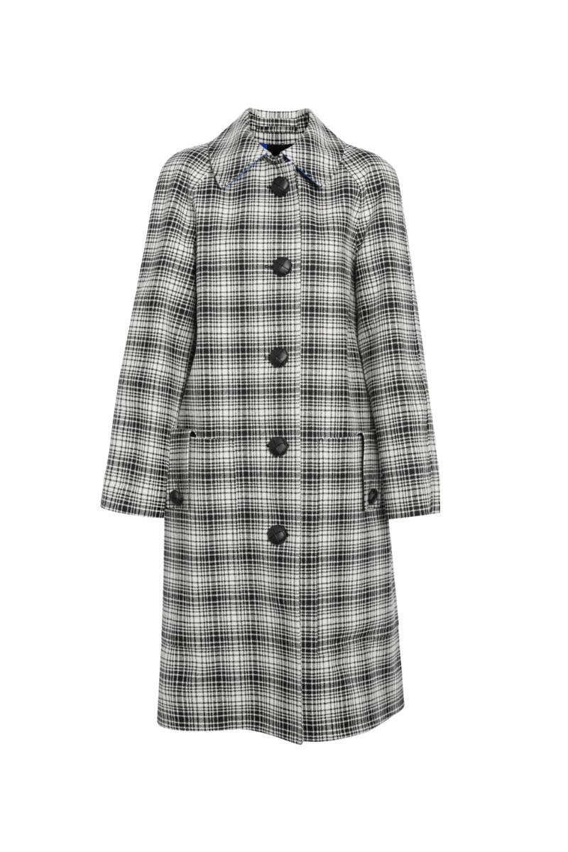 Burberry Walkden Plaid Check Wool Coat