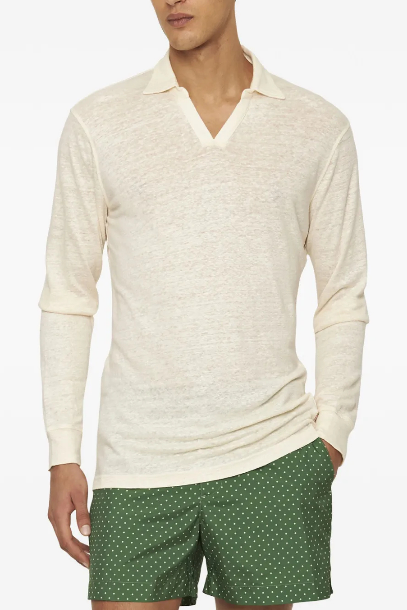 Orlebar Brown FELIX PLACKET-276059-WHITE SAND