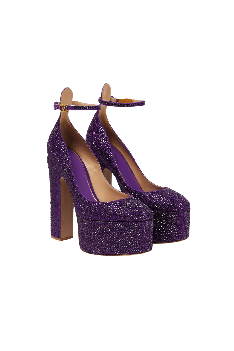 Valentino Garavani Tan-Go 155mm Platform Pumps In Crystal Purple