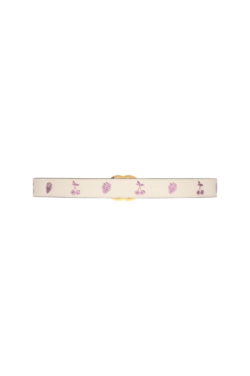 Gucci GG Marmont Thin Belt - White