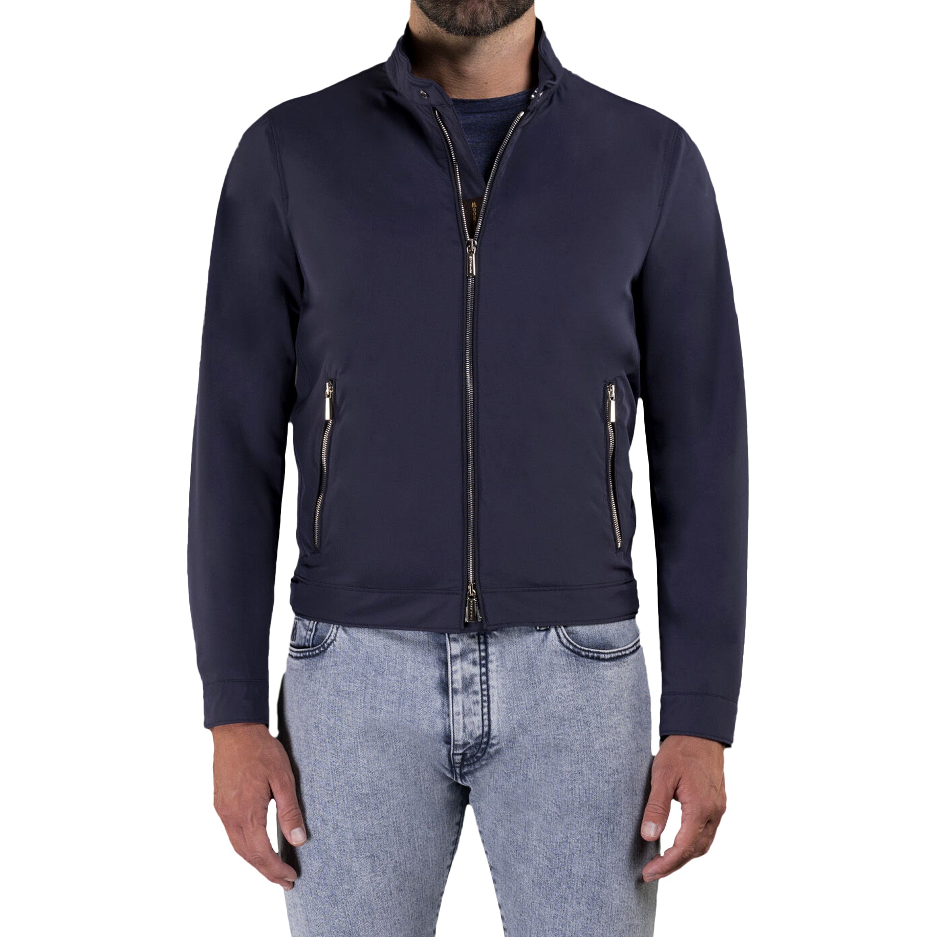 MOORER MEN'S DARK BLUE SLIM FIT JACKET