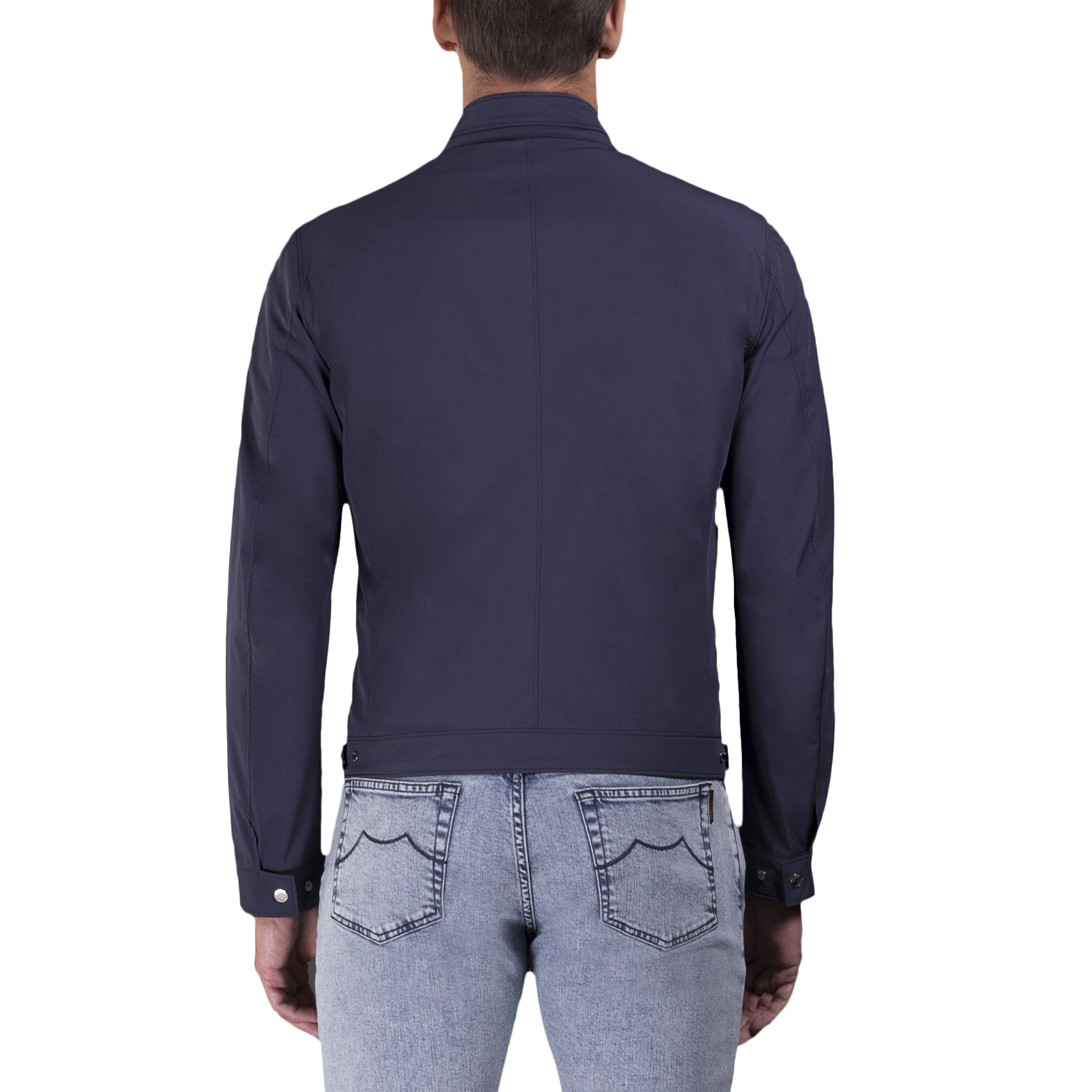 MOORER MEN'S DARK BLUE SLIM FIT JACKET