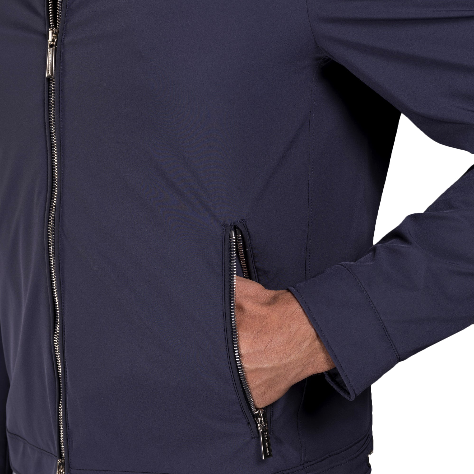 MOORER MEN'S DARK BLUE SLIM FIT JACKET