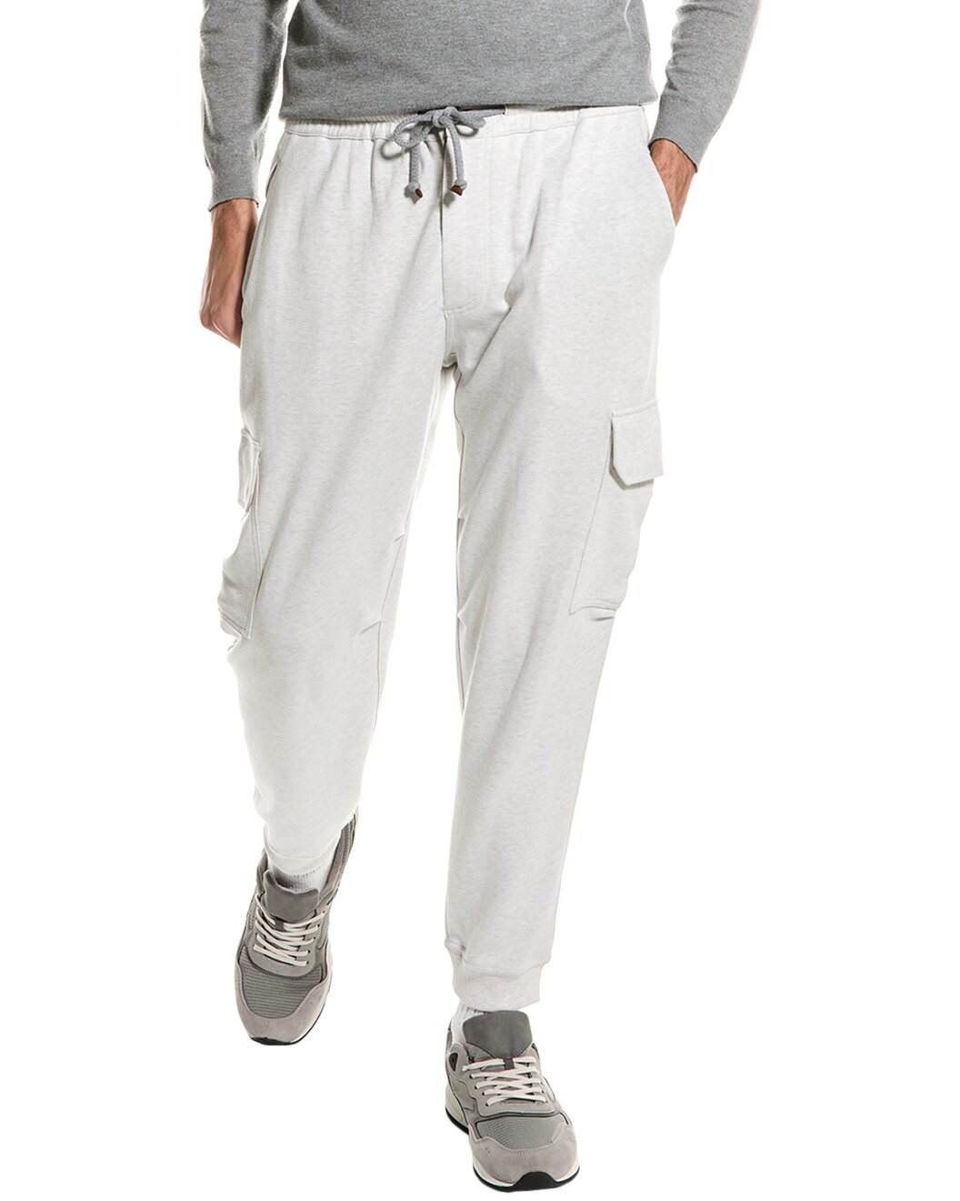 BRUNELLO CUCINELLI MEN'S COTTON CARGO STYLE ATHLETIC FASHION GYM/SWEATPANTS