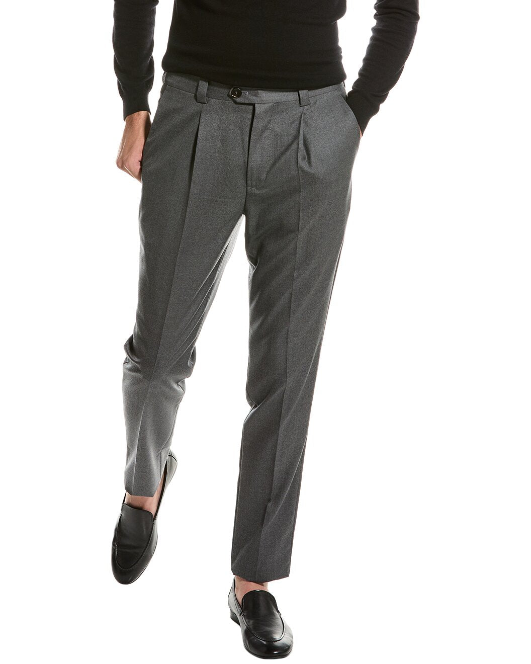 BRUNELLO CUCINELLI MEN'S 100% VIRGIN WOOL CASUAL GRAY PANTS/TROUSERS
