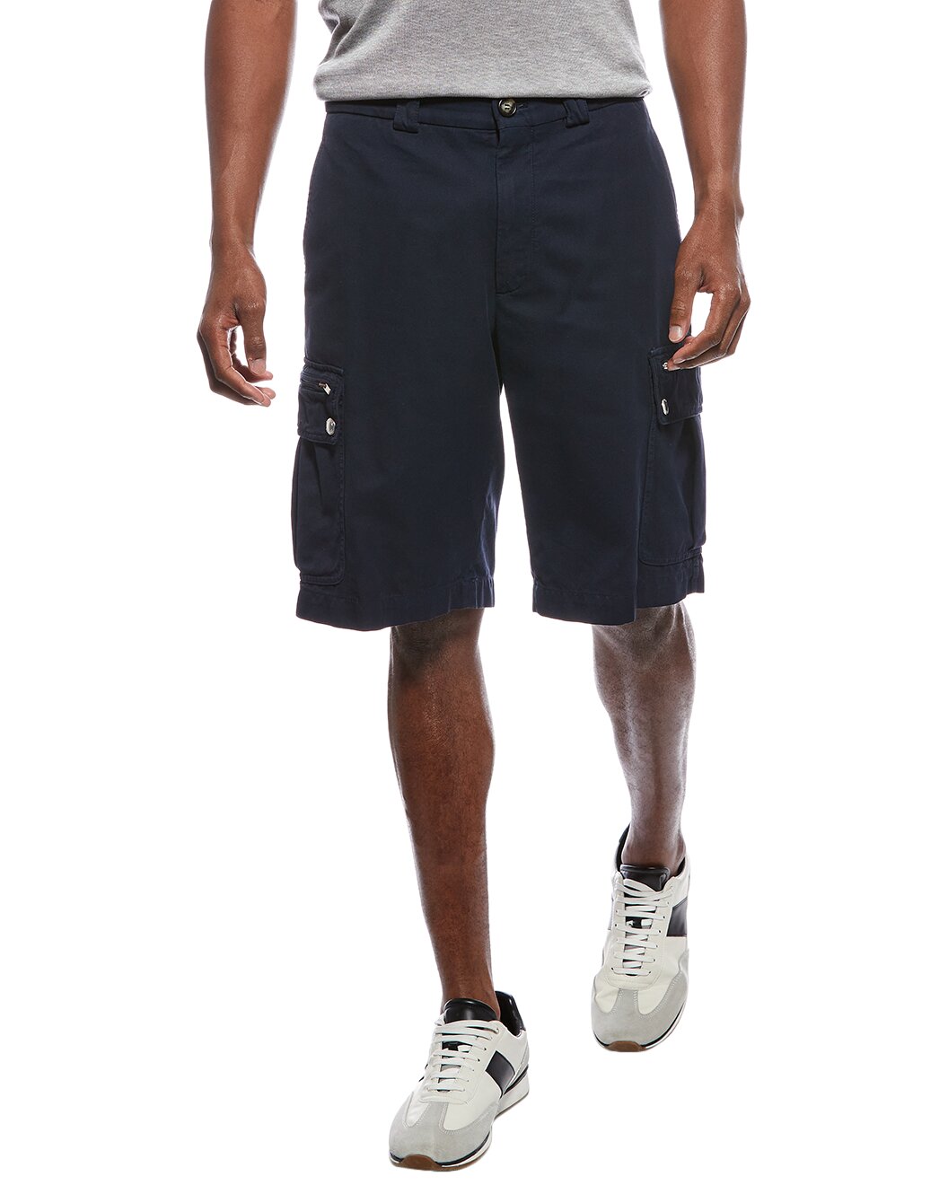 BRUNELLO CUCINELLI MEN'S 100% COTTON CARGO STYLE 5 POCKET CASUAL DENIM SHORTS