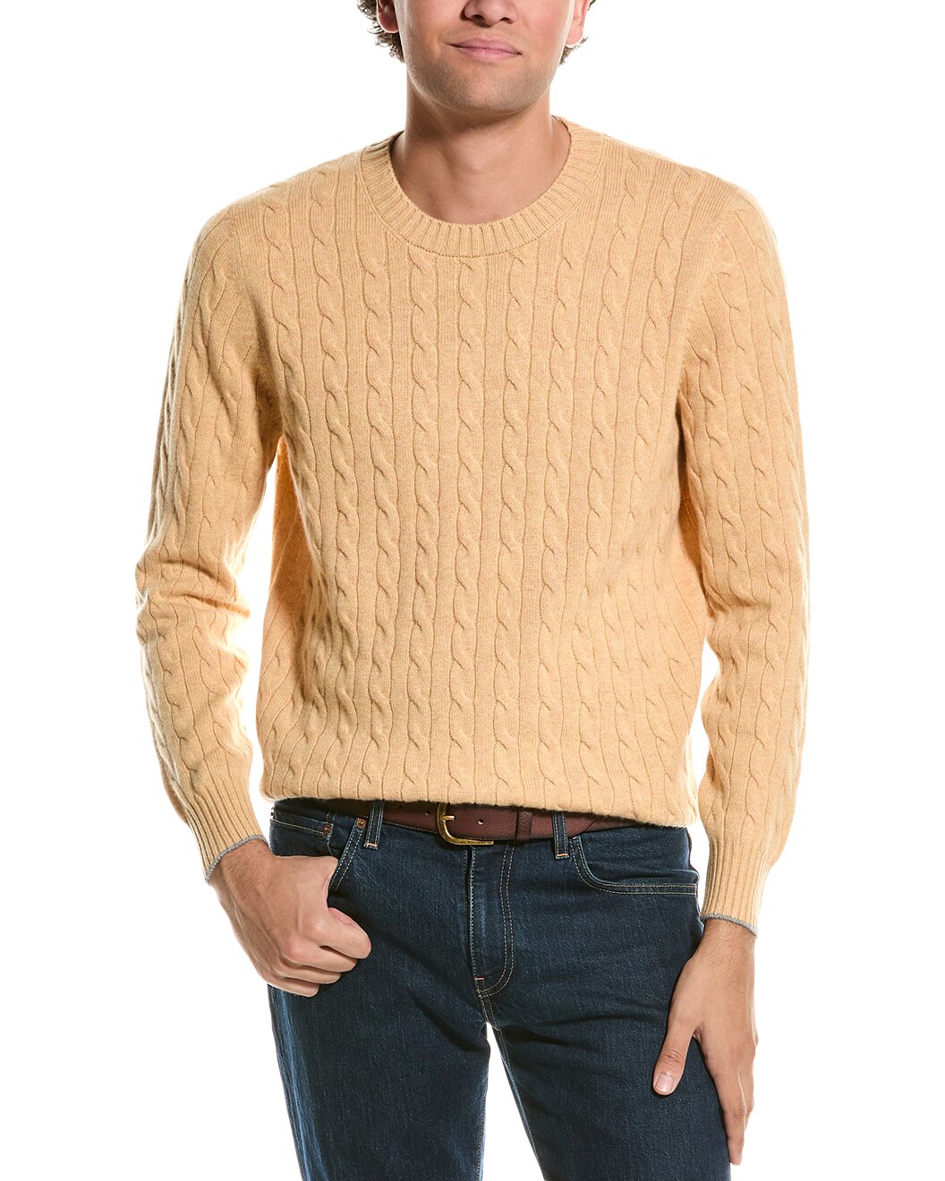 BRUNELLO CUCINELLI MEN'S 100% CASHMERE CABLE KNIT CREW NECK SWEATER/PULLOVER NEW