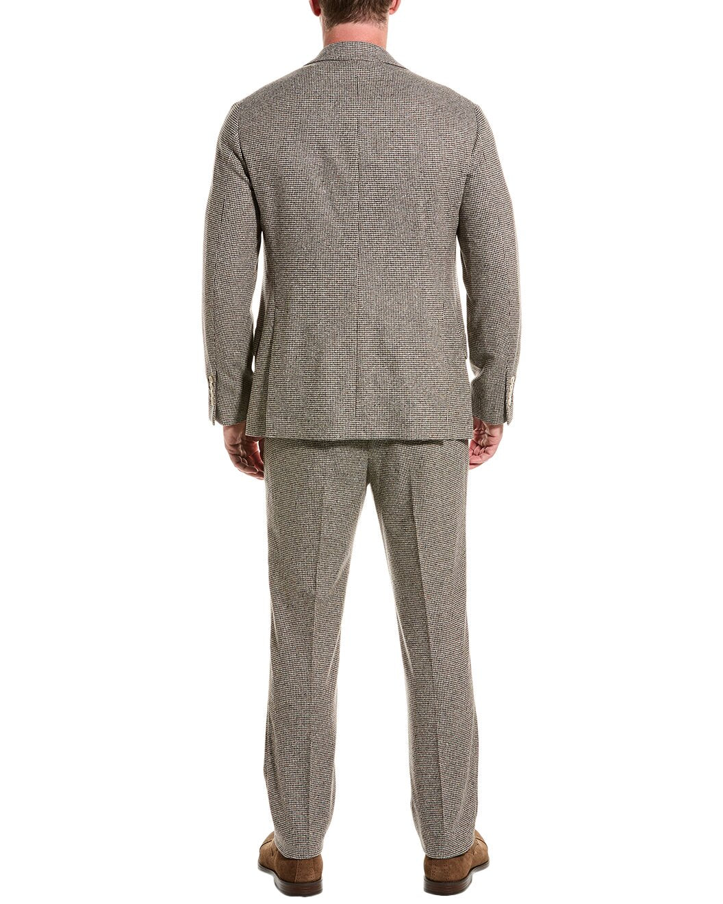 BRUNELLO CUCINELLI MEN'S WOOL BLEND 3 BUTTON CLASSIC HOUNDS TOOTH SUIT NEW