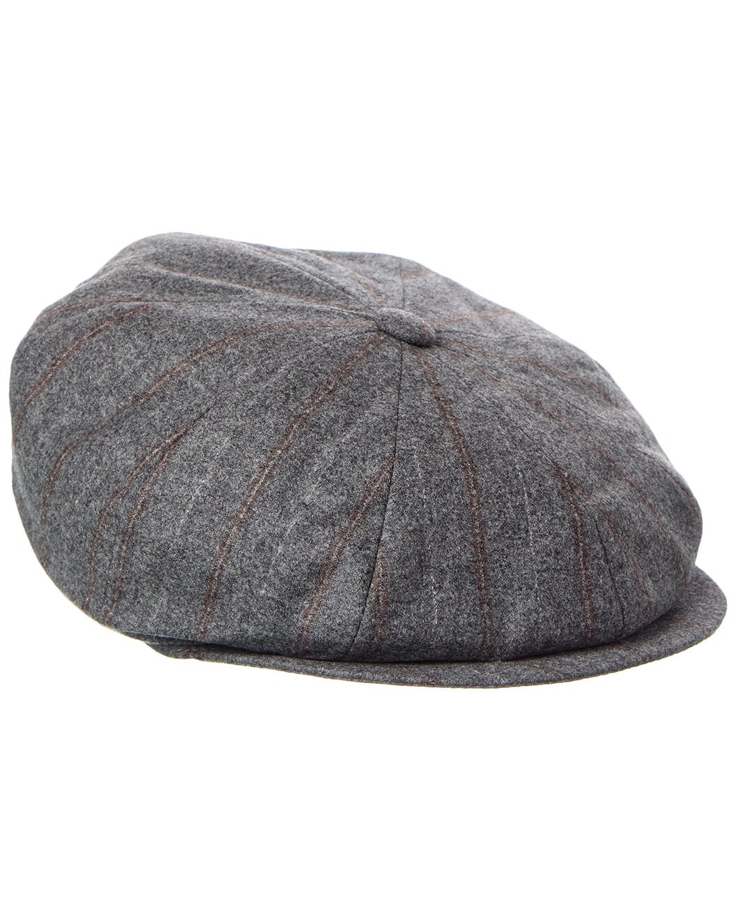 BRUNELLO CUCINELLI MEN'S GRAY WOOL BLEND FLAT HAT NEW