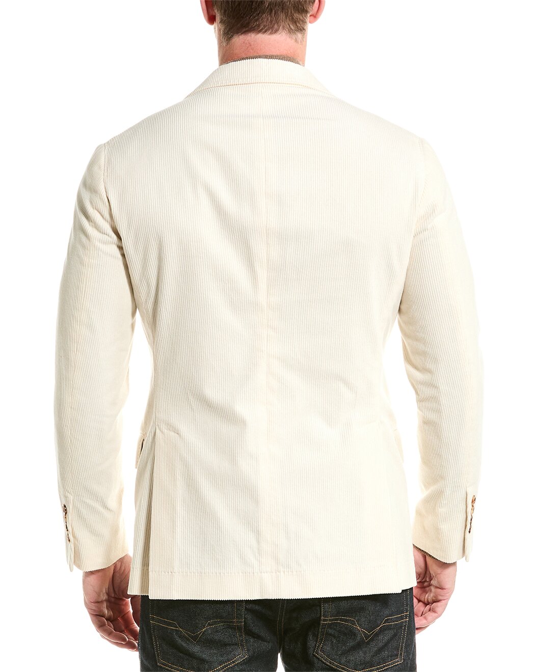 BRUNELLO CUCINELLI MEN'S OFF WHITE COTTON BLAZER