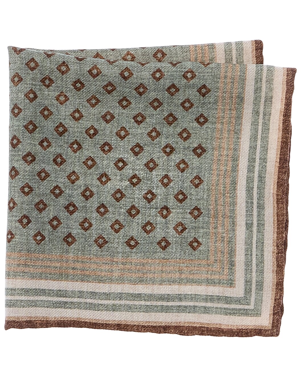 BRUNELLO CUCINELLI MEN'S 100% SILK GEOMETRIC POCKET SQUARE