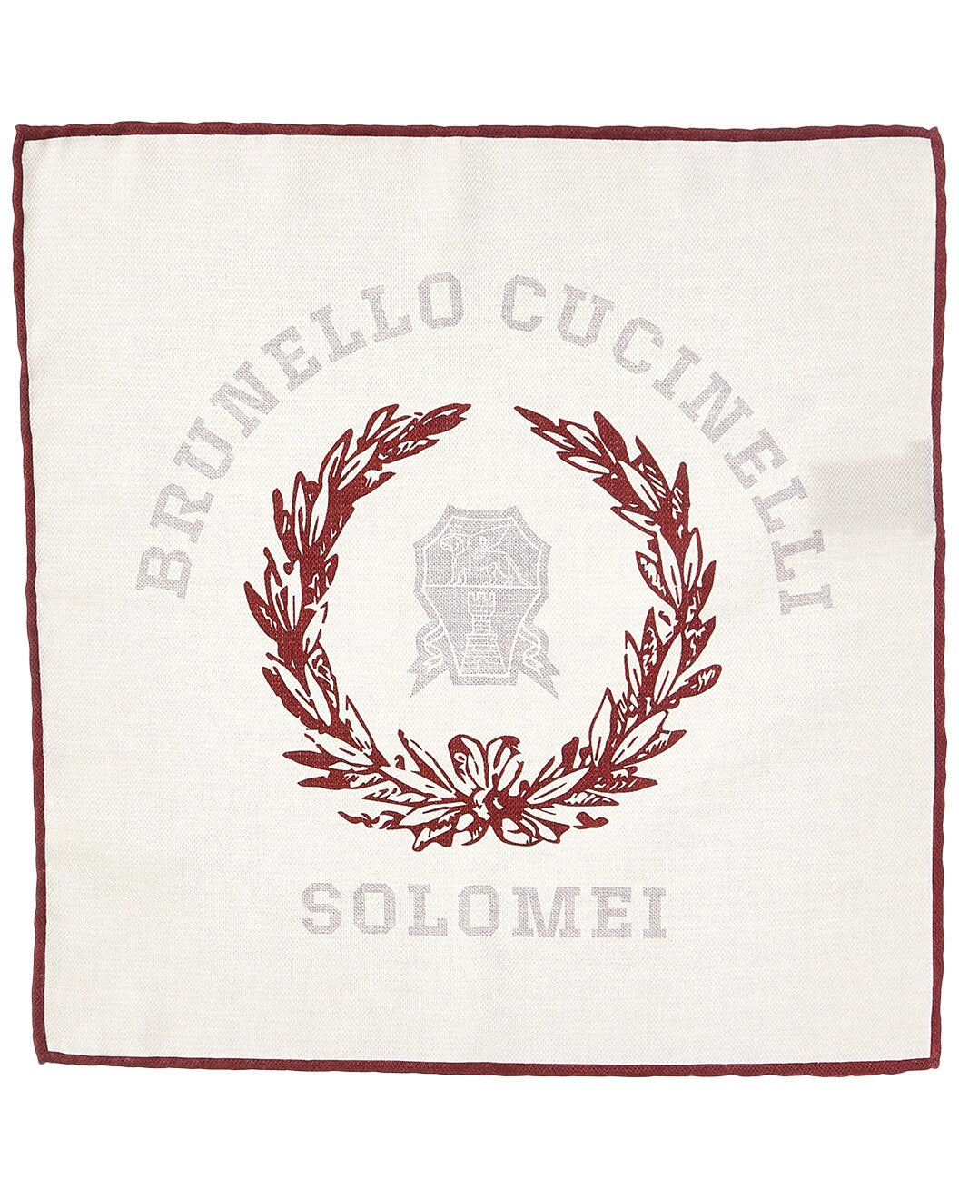 BRUNELLO CUCINELLI MEN'S 100% SILK LOGO POCKET SQUARE NEW