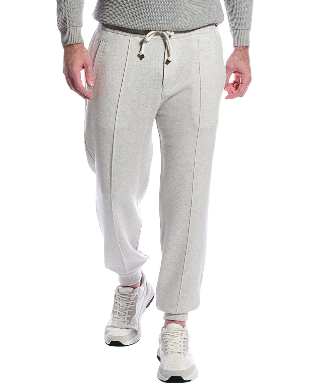 BRUNELLO CUCINELLI MEN'S 100% CASHMERE GRAY ATHLETIC FASHION GYM/SWEATPANTS