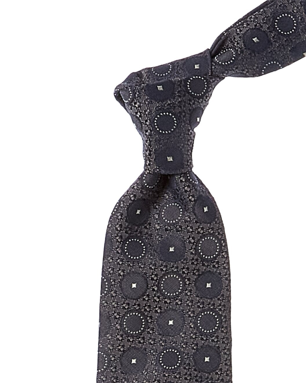 BRUNELLO CUCINELLI MEN'S 100% SILK GEOMETRIC SKINNY TIE NEW