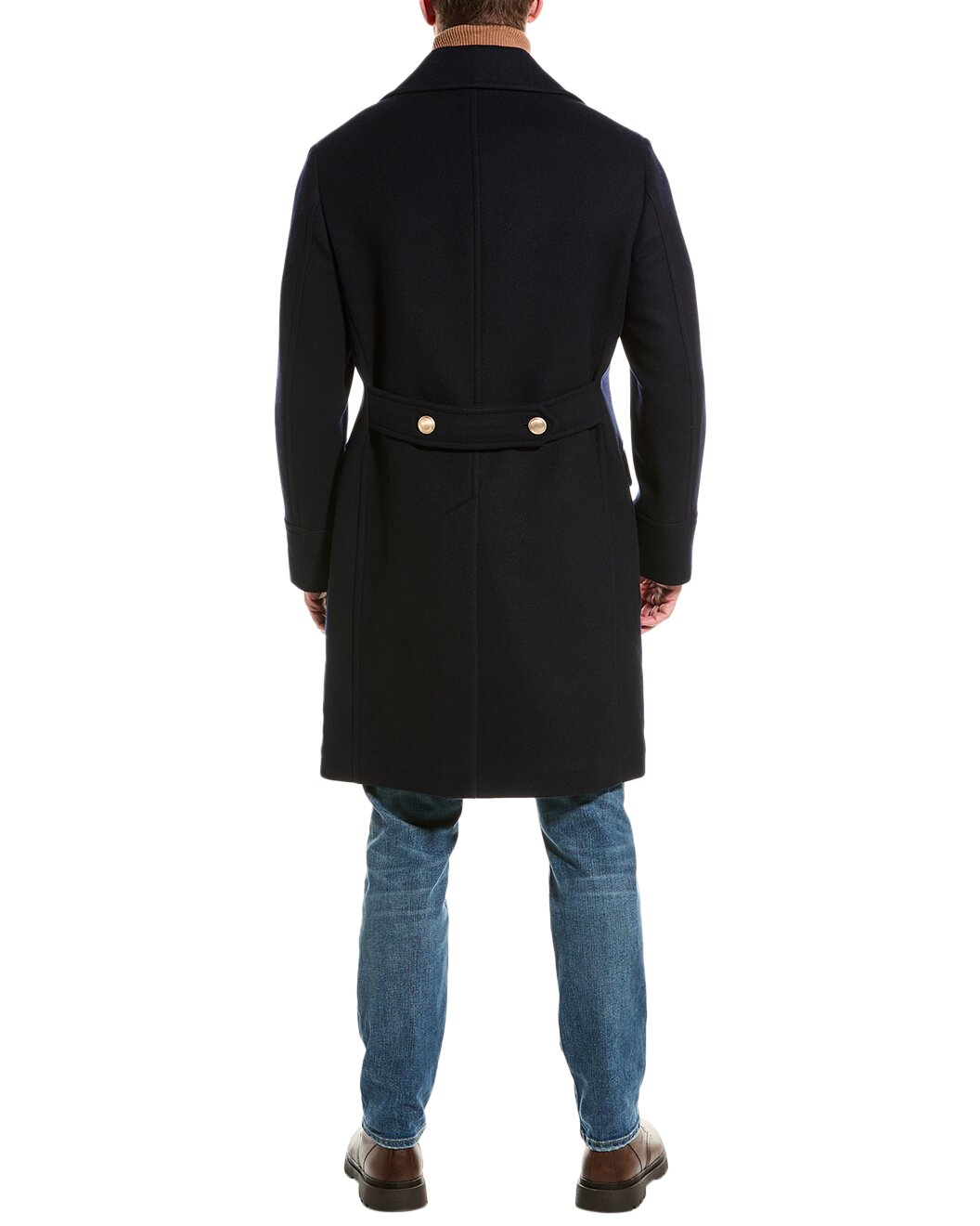 BRUNELLO CUCINELLI MEN'S WOOL BLEND NAVY PEACOT