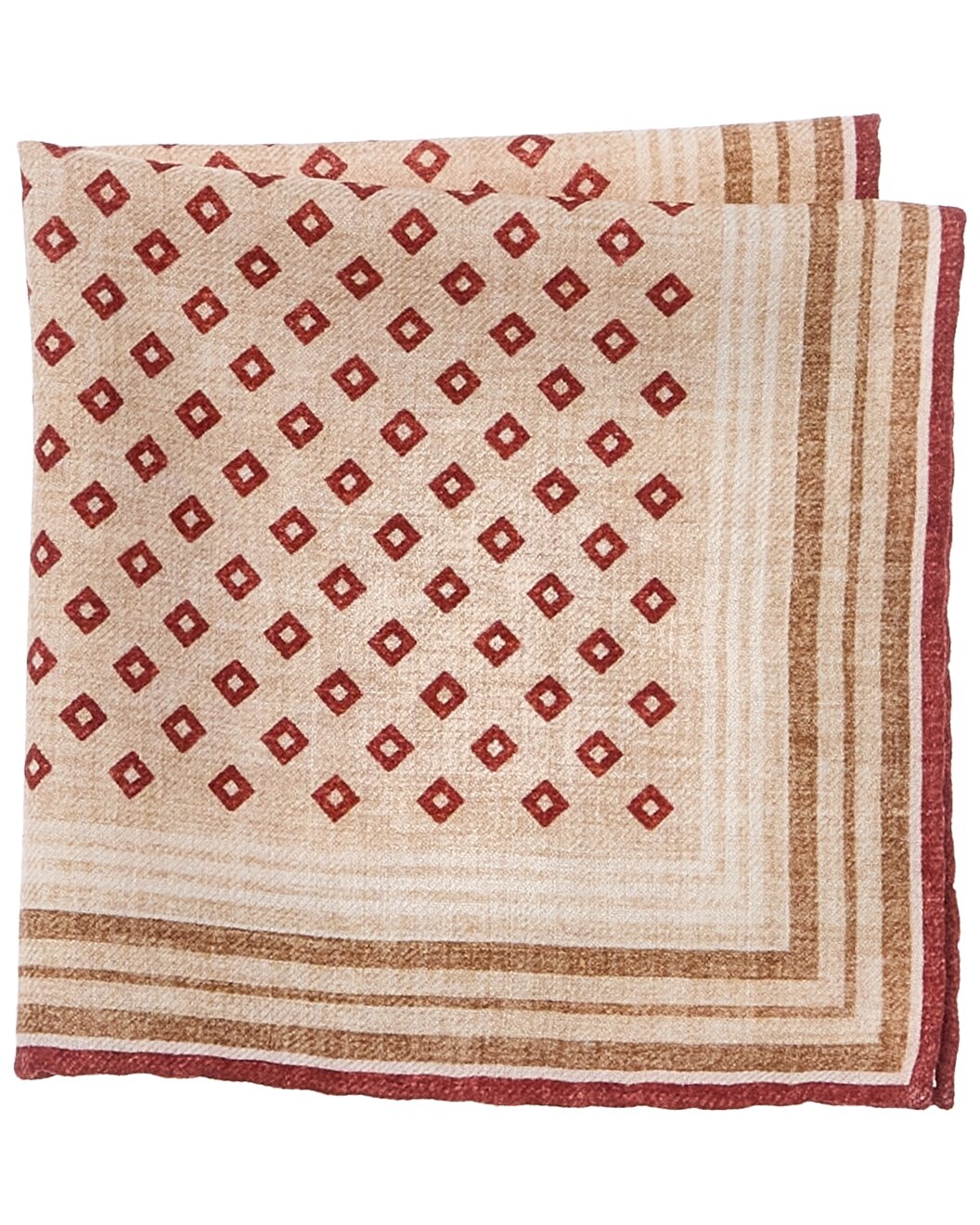 BRUNELLO CUCINELLI MEN'S 100% WOOL GEOMETRIC POCKET SQUARE