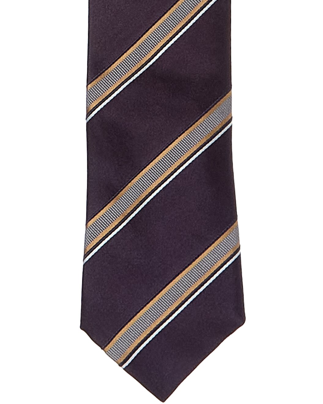 BRUNELLO CUCINELLI MEN'S STRIPED SKINNY SILK TIE NEW